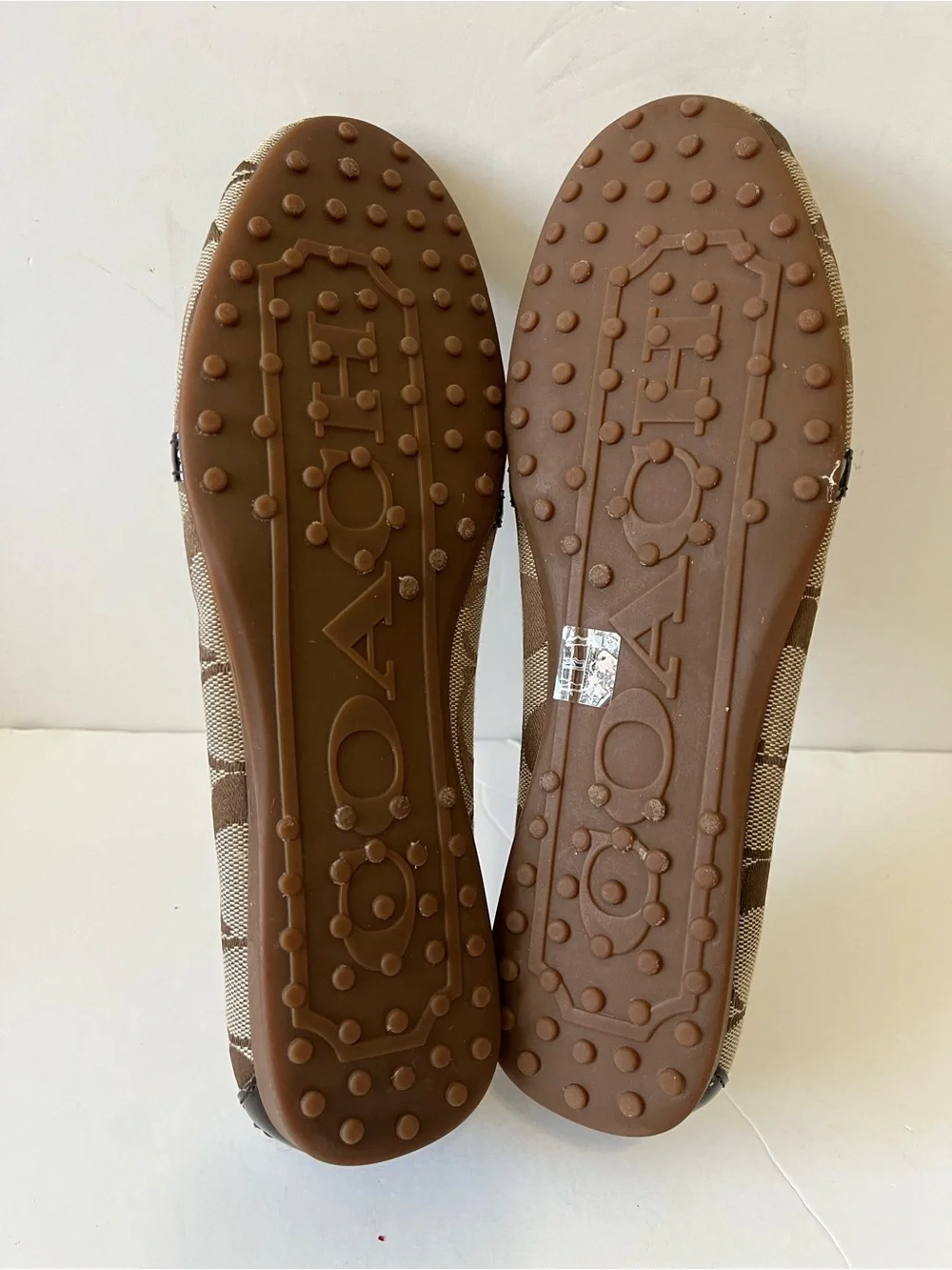 Coach Brown Signature Logo Women's Driving Loafers Size 7.5B
